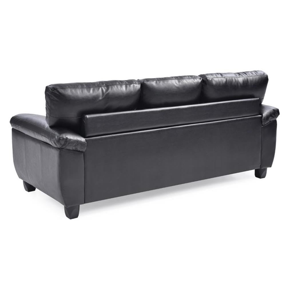 Glory Furniture Gallant Faux Leather Sofa in Black