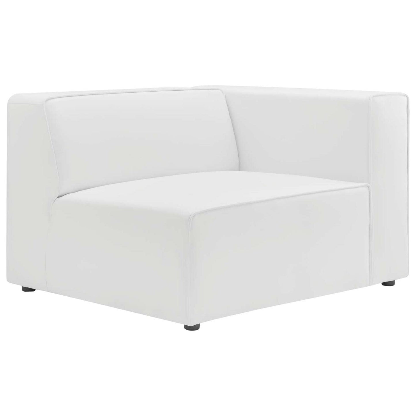 Modway Mingle Vegan Leather 2-Piece Sectional Loveseat in White