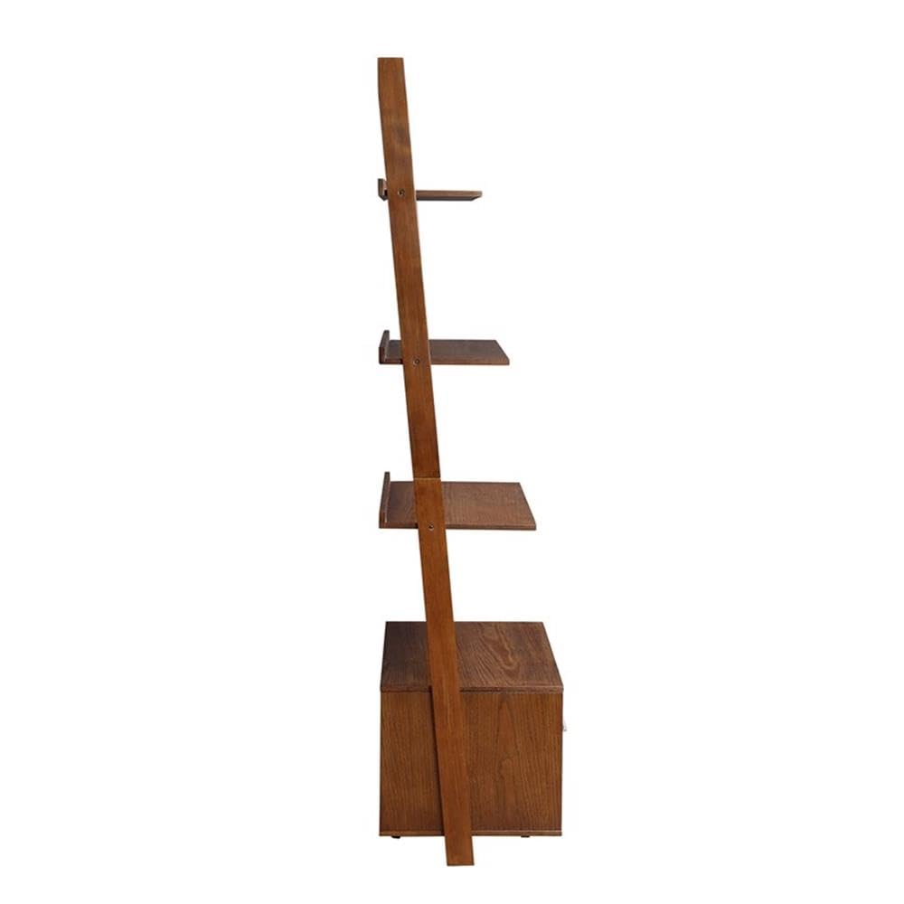 Convenience Concepts 3 tier American Heritage Ladder Bookcase with File Drawer, Dark Walnut