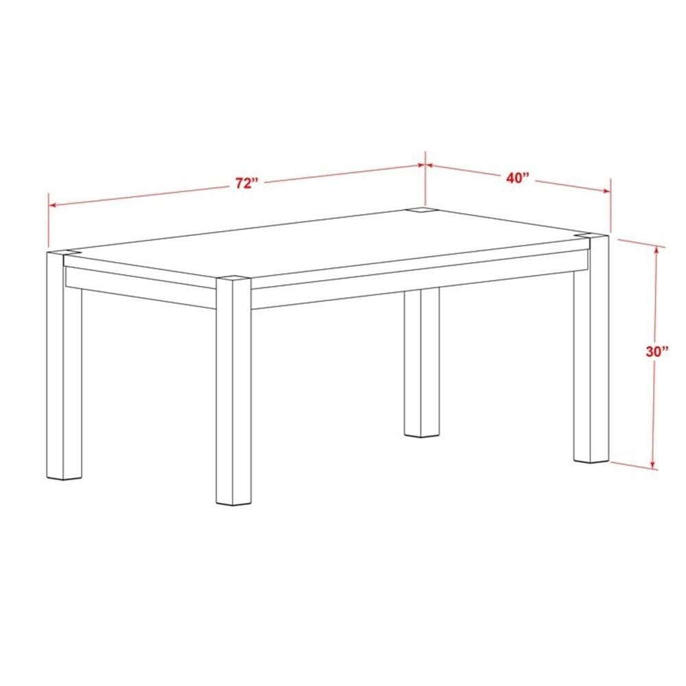 East West Furniture LM7-0N-T Lismore Dining Room Table - Rectangle Rustic Wood Table, 40x72 Inch, Walnut