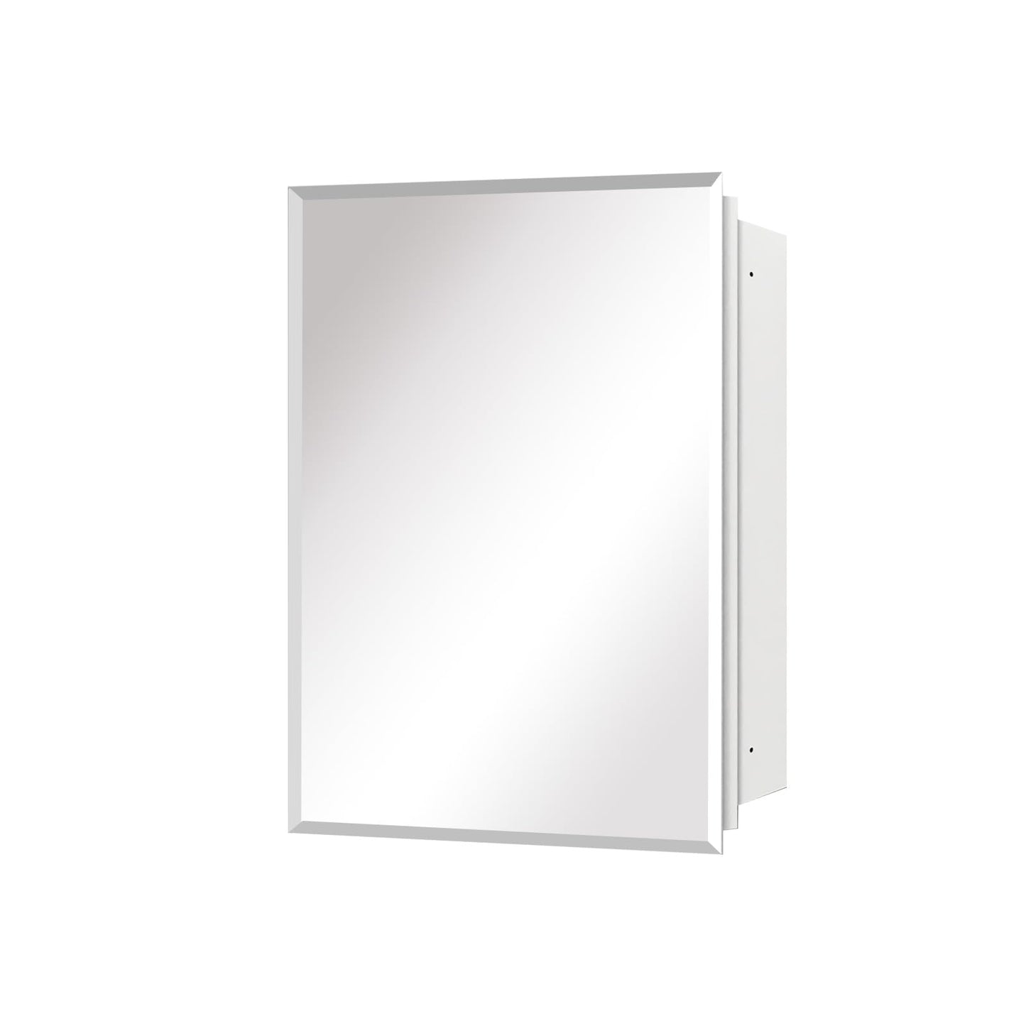 FUMANGO 22"x30" Metal Medicine Cabinet,Bathromm Mirror Cabinet with 2X Magnifying Mirror,Soft Closing Hinge,A Mirror Cabinet with a Bevel,Recessed or Surface Mount,White