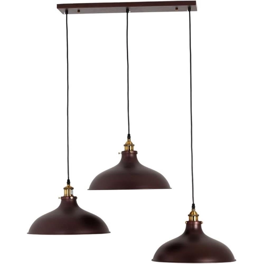 Chloe Lighting Industrial 3-Light Pendant, 14in Wide, Oil Rubbed Bronze Finish