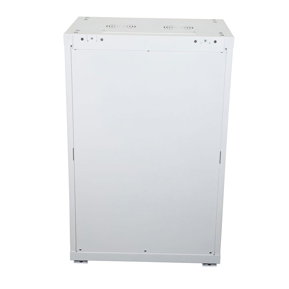 NavePoint 18U Network Cabinet with Glass Door – 18U Wall Mount Server Cabinet White 19” Rack for IT Equipment, AV Devices, Networking Equipment –17” Deep Server Rack Enclosure