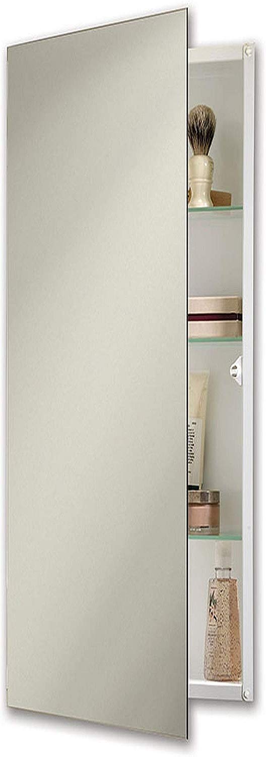Jensen 735P34WHG 12" X 36" Pillar Medicine Cabinet with Polished Mirror White