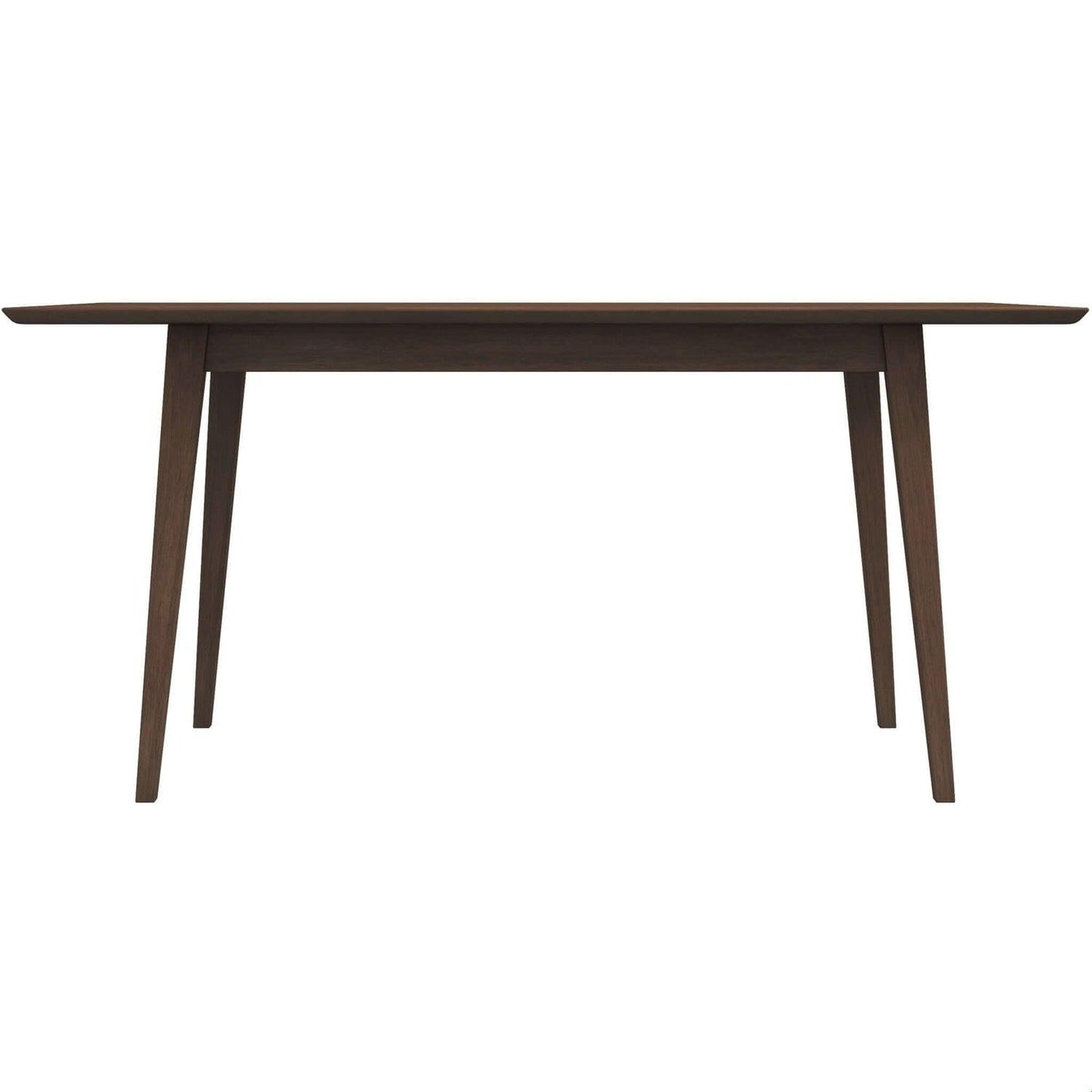 GDFStudio Solid Wood Rustic Dining Table, Modern Rectangular Dinner Table for 4-6, Kitchen and Dining Room Furniture with Beveled Edges, Mid-Century Style Home Furniture, Easy Assembly, Brown 63" W