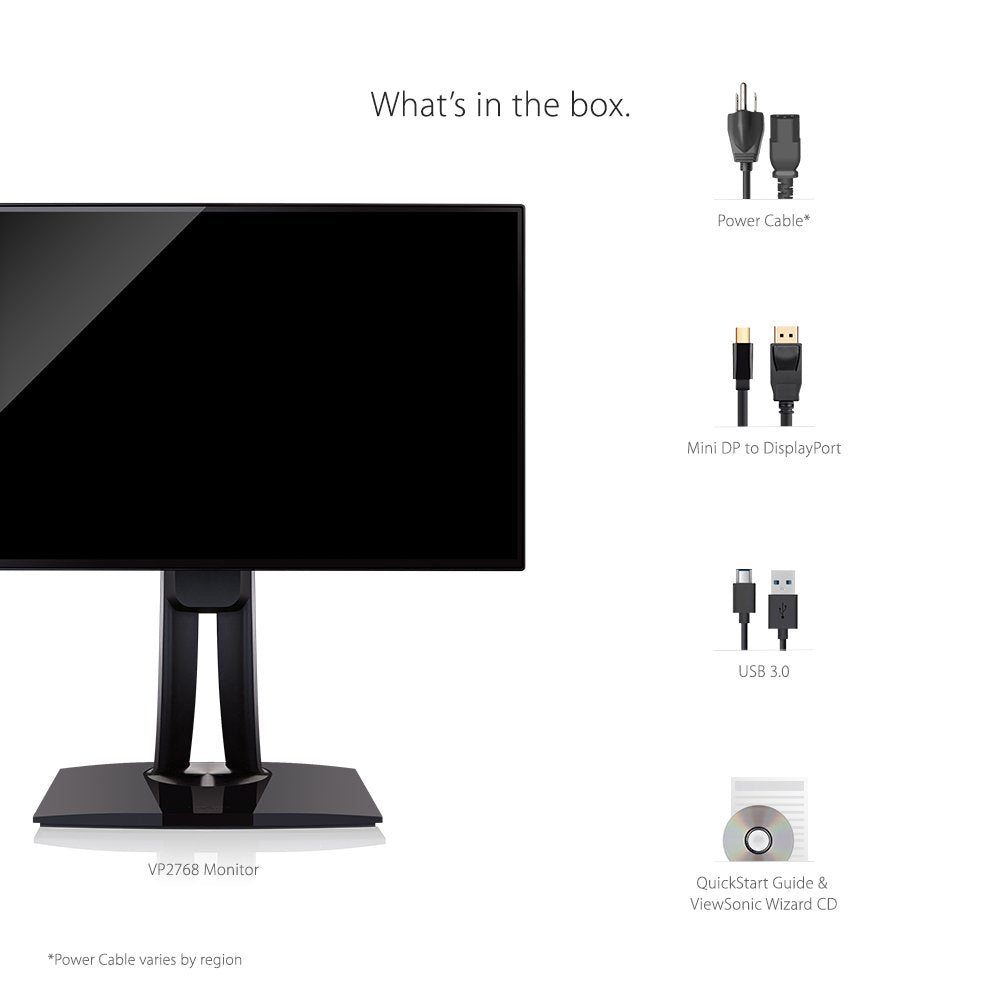 ViewSonic VP2768 PRO 27" 1440p Monitor with 100% sRGB Rec 709 14-bit 3D LUT and Color Calibration for Photography and Graphic Design
