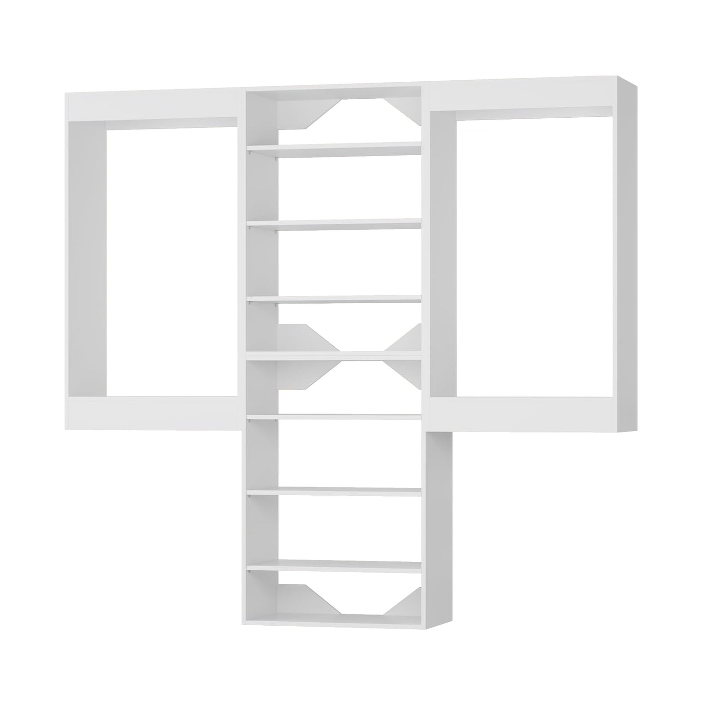 MODCART Modular Closet System, 102" Wide Closet Organizer System with Hanging and Towers, Wood Tower Closet Storage for Walk In Closets, Wall Mounted Wardrobe Organizer Kit System, Bedroom,White