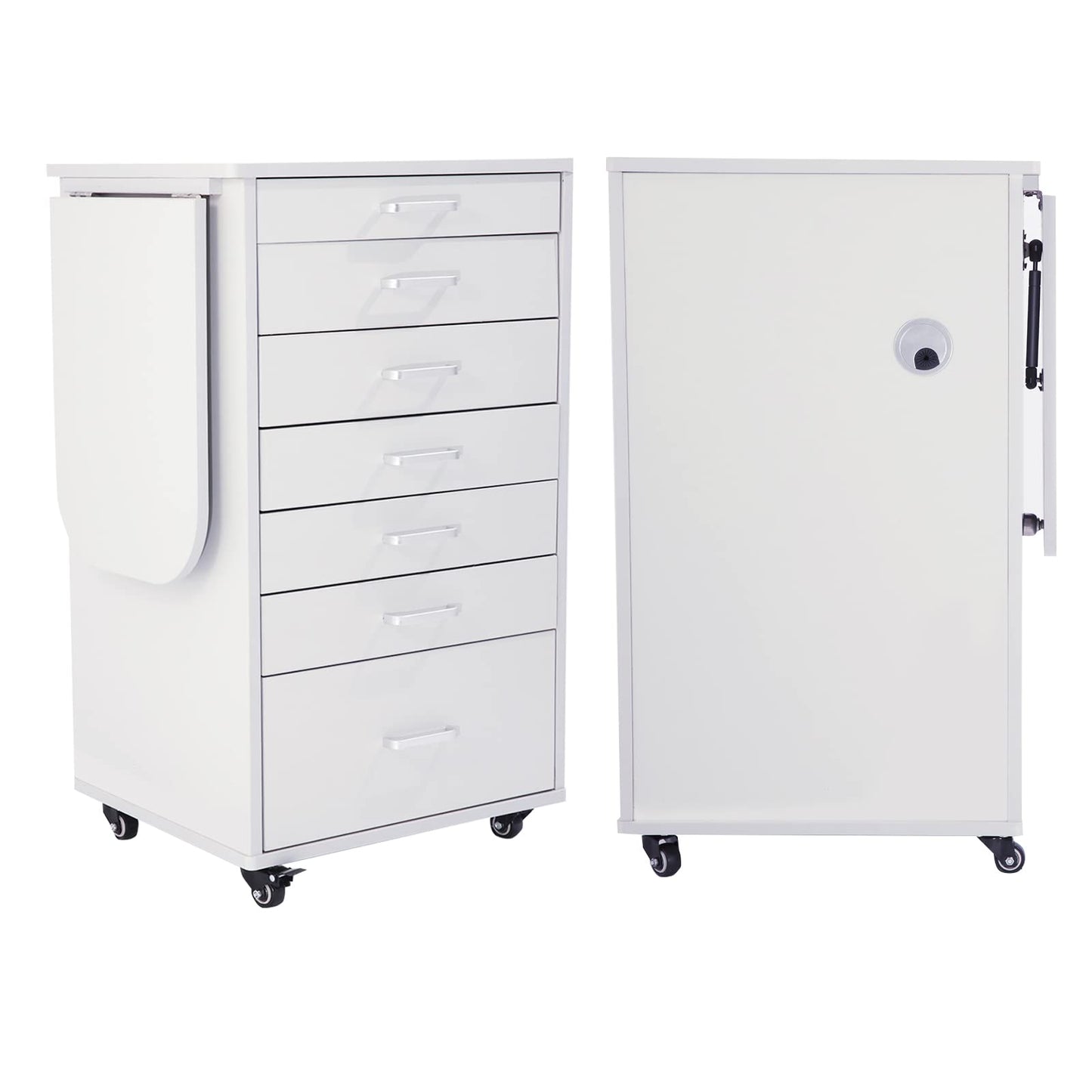 forimo Medical Dental Assistant's Mobile Cabinet Alabama Cart Utility Cart 7 Drawer W/Side Shelf. Professional Utility cart for Medical or Dental Instruments Storage.