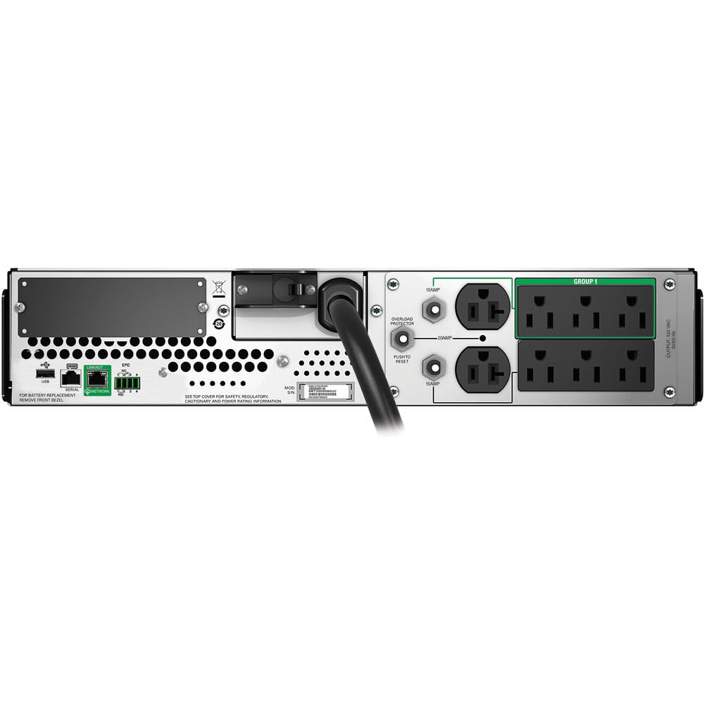 APC 3000VA Smart UPS with SmartConnect, SMT3000RM2UC Rack Mount UPS Battery Backup + Network Cable + Wire Ties
