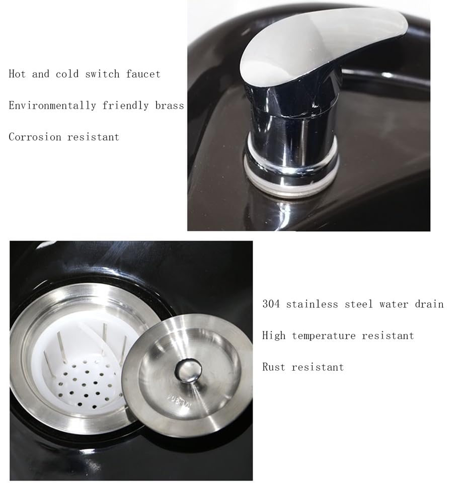 Shampoo Stations for Salon, Backwash Chair with Ceramic Bowl, Backwash Shampoo Unit with Foot Pedal, Sink Chair Station, Hair Washing Station