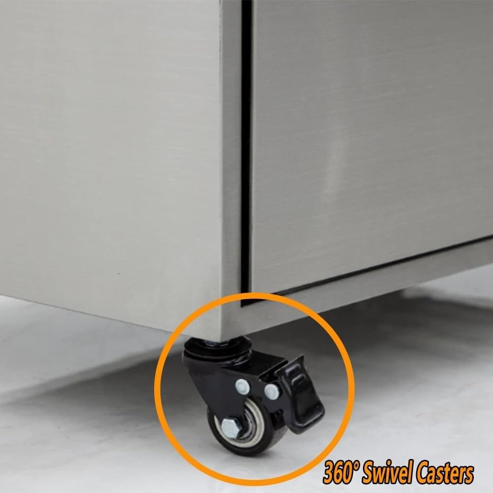 GRRICEPL Stainless Steel Barber Salon Stations, Rolling Salon Trolley Storage Cart, Makeup Storage Trolley Cabinet Organizer For Barber Beauty SPA(35 * 35 * 85cm)