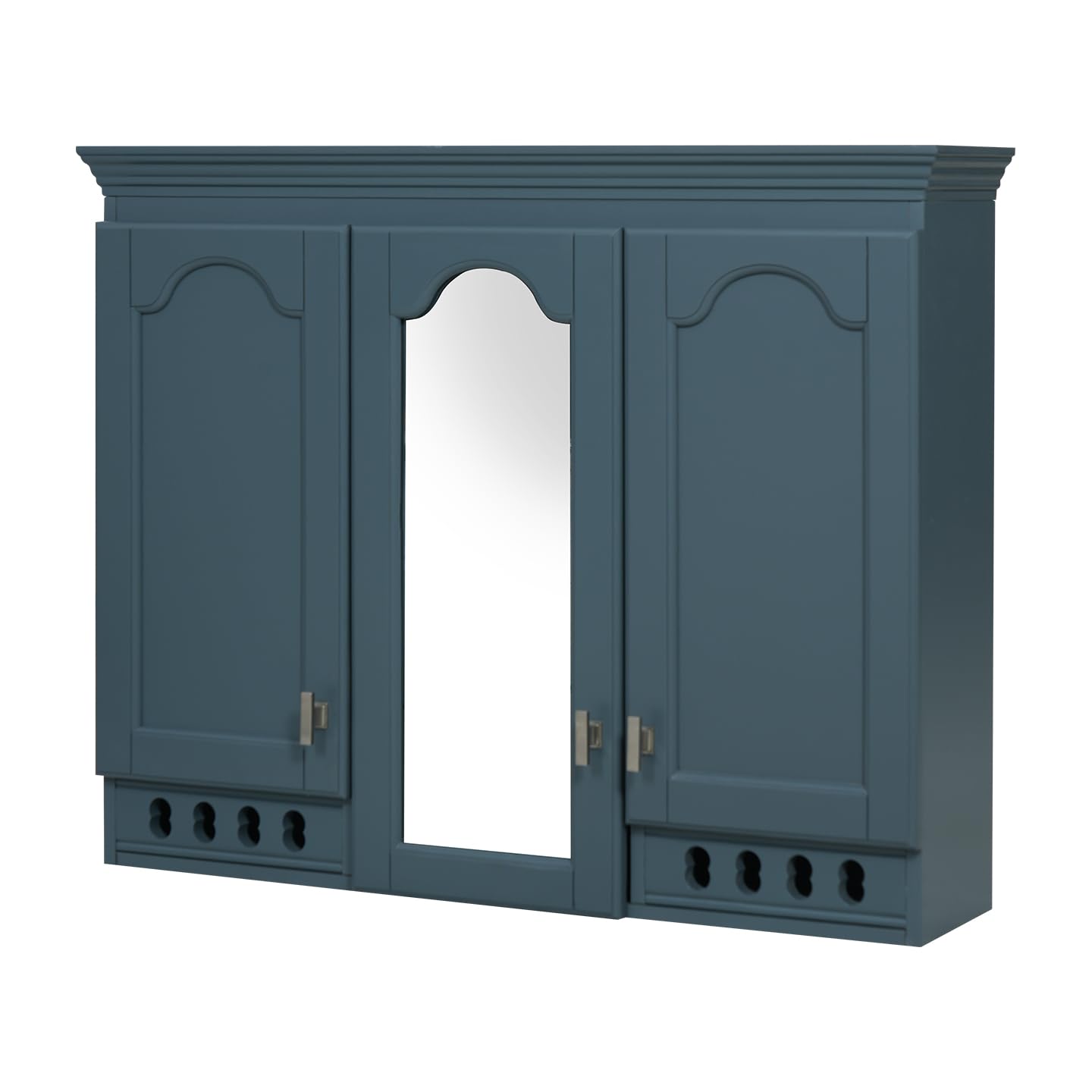 Merax Country Bathroom Medicine Cabinet with Mirror, 36" x 28" Wall Mount Bathroom Storage Cabinet with Soft-Close Doors and Adjustable Shelves, Over Toilet Wall Cabinet