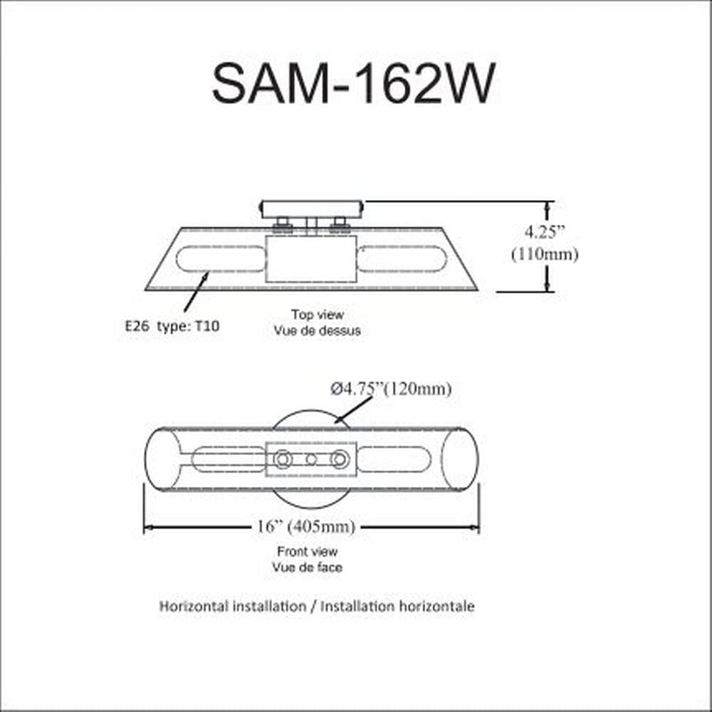 Dainolite SAM-162W 2-Light Vanity Light Fixture, Matte Black, Clear Fluted Glass Shade, 16in for Bedroom, Office, Hall or Foyer