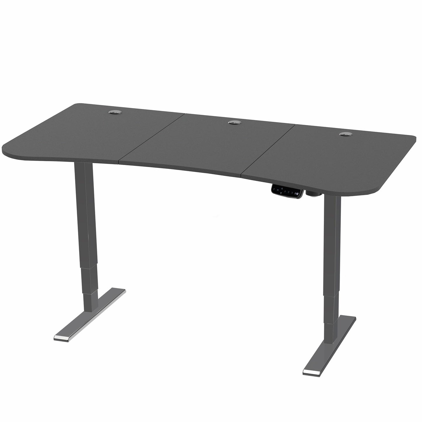 VIVO Electric 63 x 32 in Standing Desk, Touch Screen Adjustment, 220 lb Frame Support, 2E Series, Black Top Black Frame, DESK-KIT-2E1B