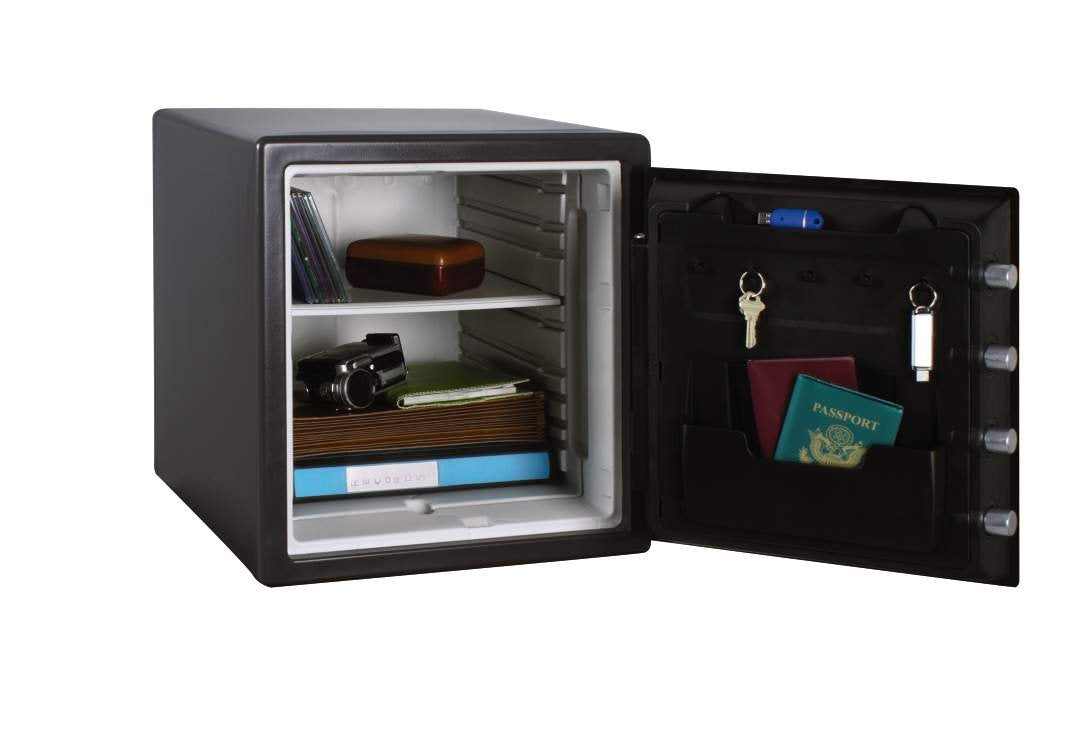 SentrySafe Black Fireproof Safe with Digital Push Button Keypad, Home Safe For Money, Documents, and other Valuables, 1.23 Cubic Feet, SF123ES