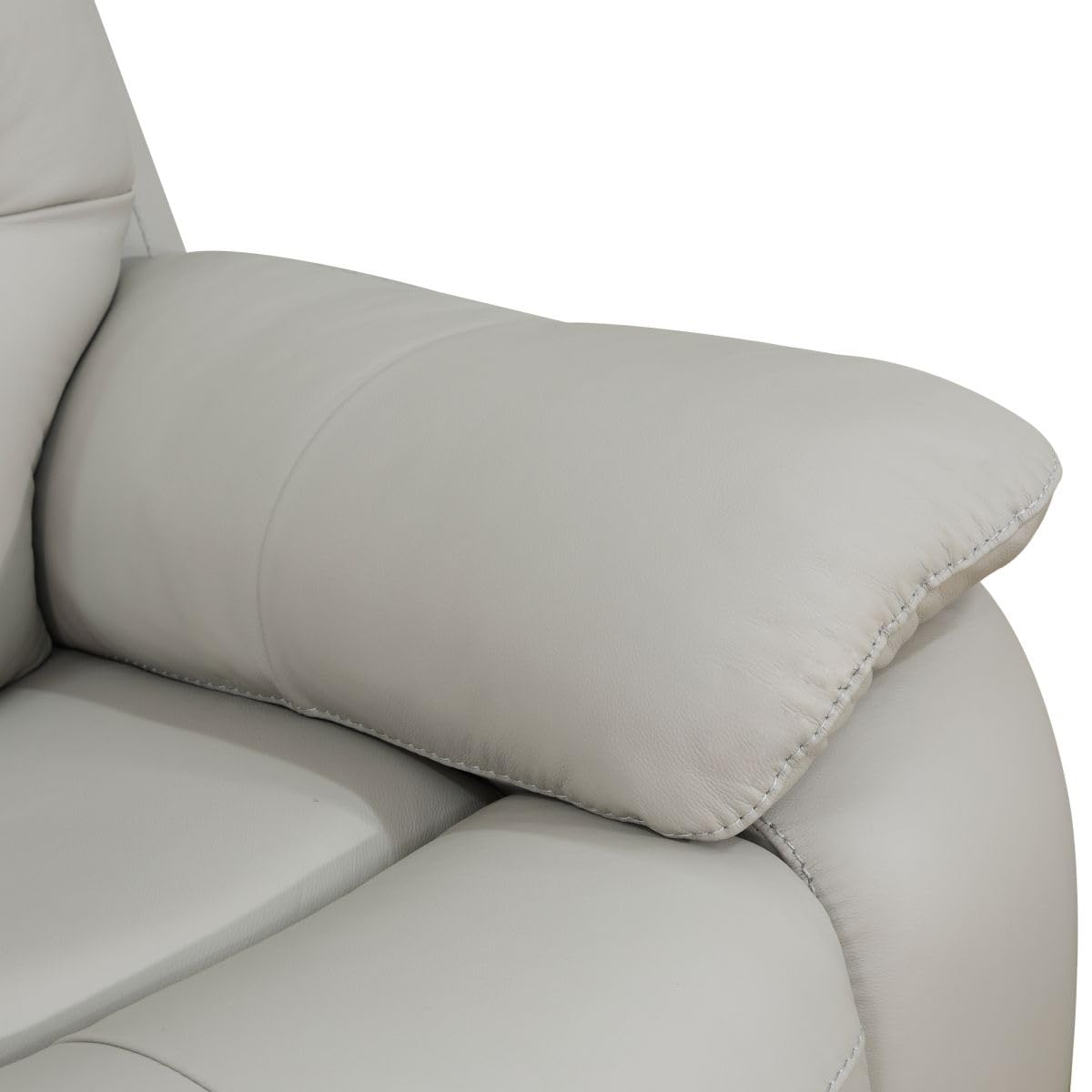 Electric Power Recliner Loveseat Genuine Breathing Leather Recliner Couch 2-Seater, Comfy Wide Lazy Top Grain Leather Sofa with USB Port, Center Console, Cup Holders (Grey, Two Seater Loveseat)