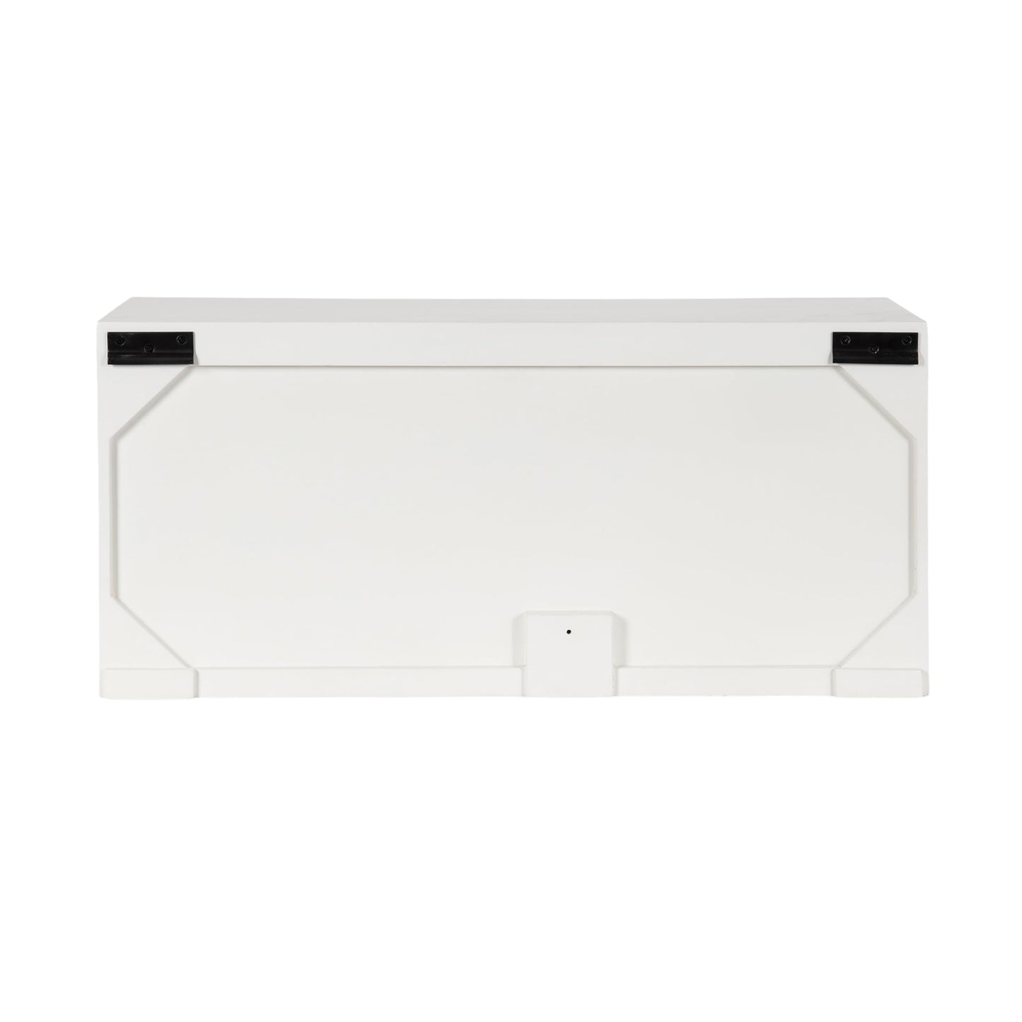 Kate and Laurel Mezzeta Decorative Two-Door Wall Cabinet, 30 x 10 x 14, White, Decorative Modern Storage Cabinet for Use as Floating Nightstand or Floating TV Shelf