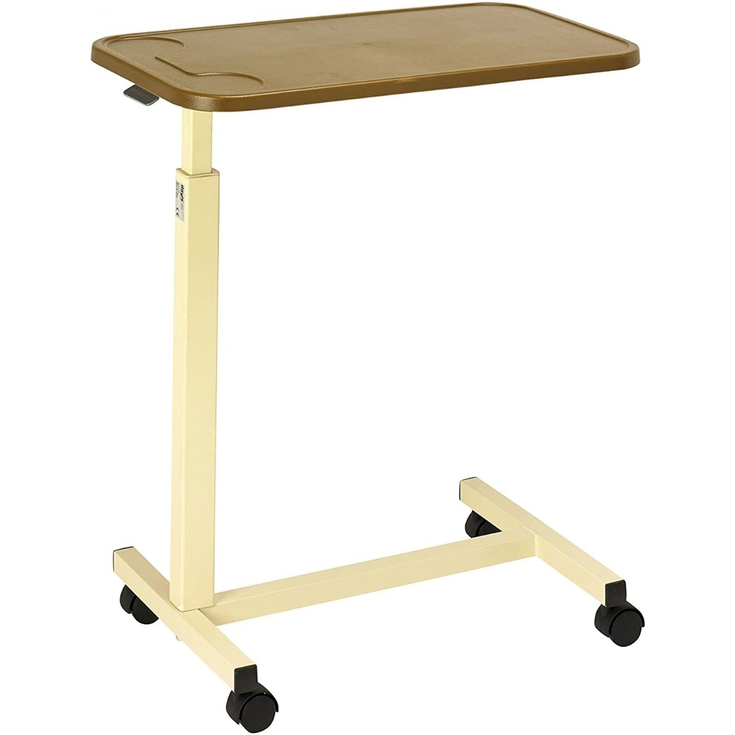 Days Overbed Table with Casters, Laminated Teak Top Table, Convenient Surface for Writing, Eating, and Desk Surface, Height & Angle Adjustable, Personal & Professional Use, Ideal for Chairs & Beds