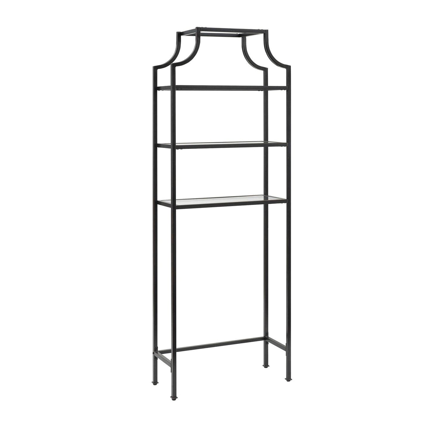 Maykoosh Modern Bathroom Space Saver Cabinet - Oil Rubbed Bronze, Pagoda Style Storage, Tall Linen Tower