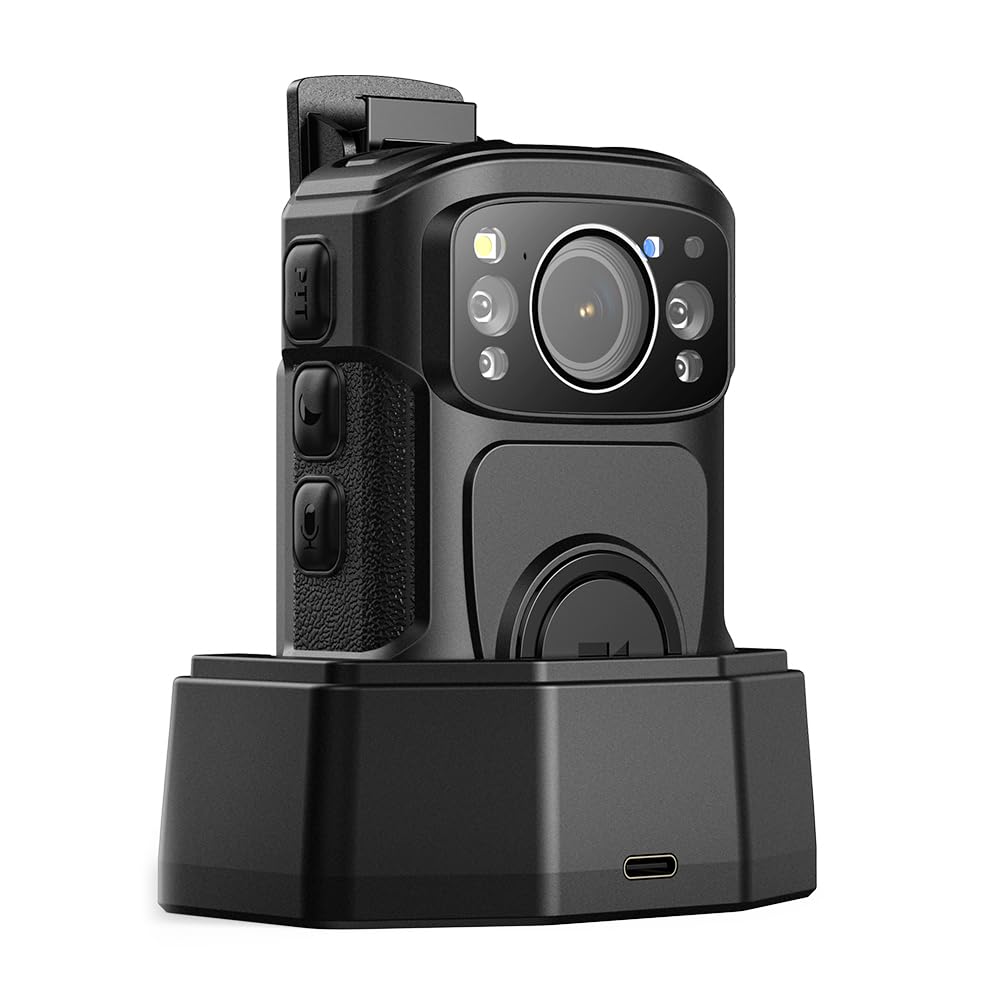 BOBLOV B4K5 256GB 4K Body Camera,3400mAh IP68 Waterproof GPS Police Body Cams for 11Hrs Video Record, Provide Charging Dock, Night Vision Video Camcorder for Personal, Guard Civilians(256GB)