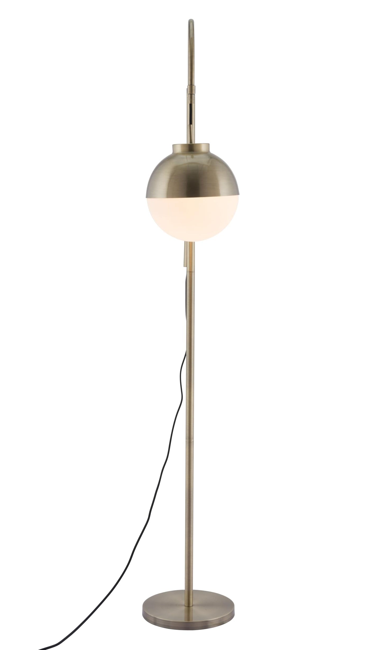 Zuo Waterloo Floor Lamp, Modern Steel Design, 68.9in H, White & Bronze, Model 56053