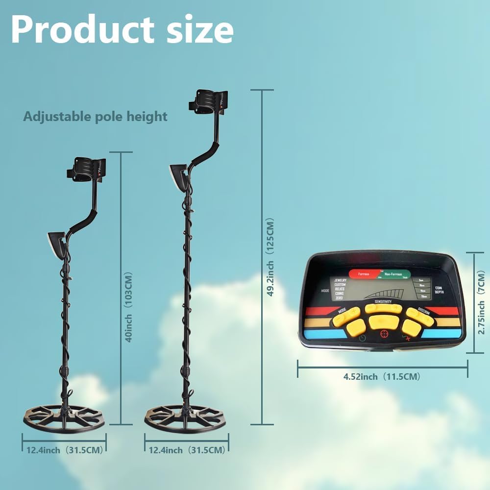 12 Pack Professional Metal Detector Kit for Adults, Gold Detector Kit with 2 x 12.8 IP68 Coil, New 5 Modes Upgraded DSP Chip and LCD Display High Accuracy Gold and Silver Detection
