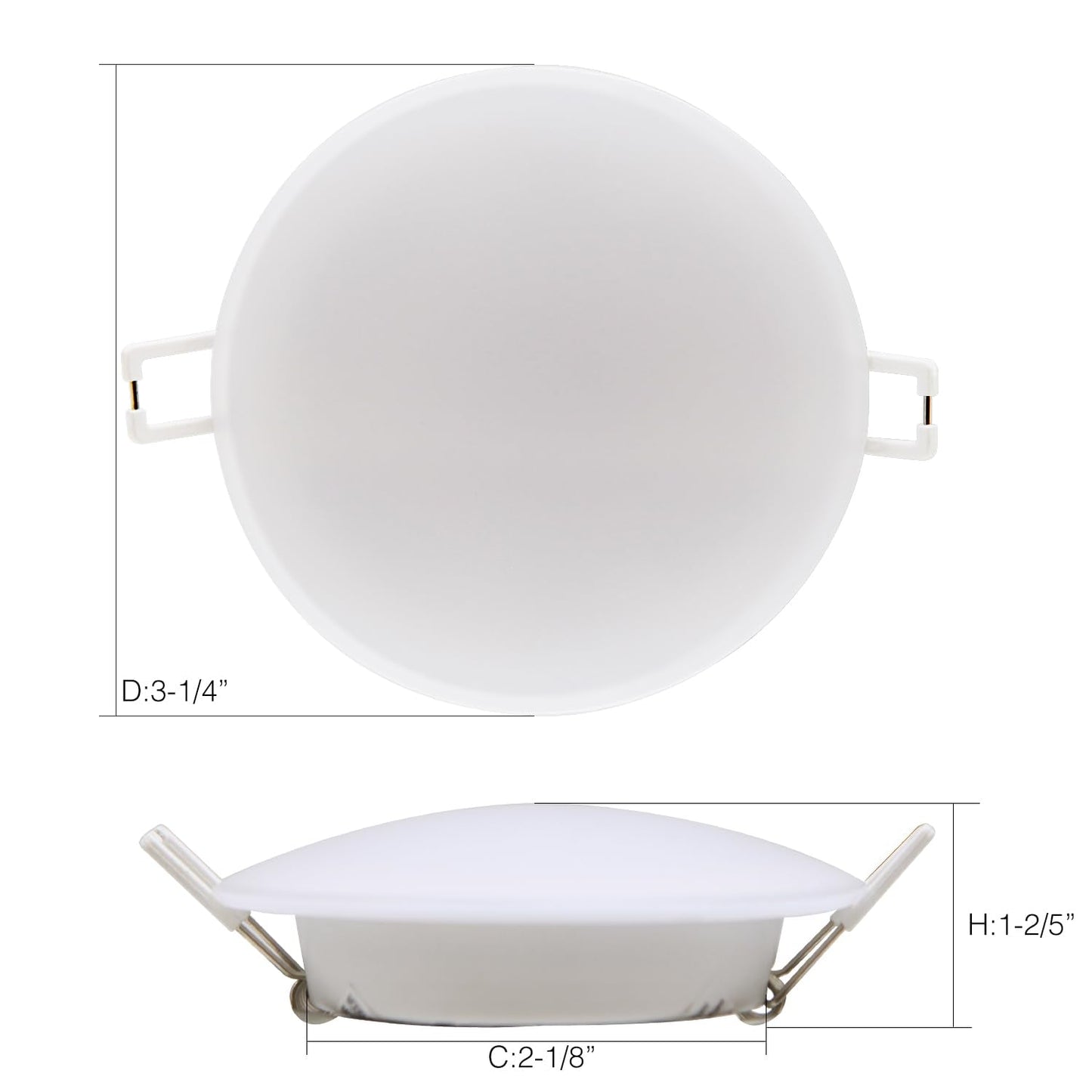 Homdec LED Recessed Ceiling Light, 3-Inch Dimmable 4W, 3500K Warm White, Metal, Model RVR3HN-34, 1 Pack
