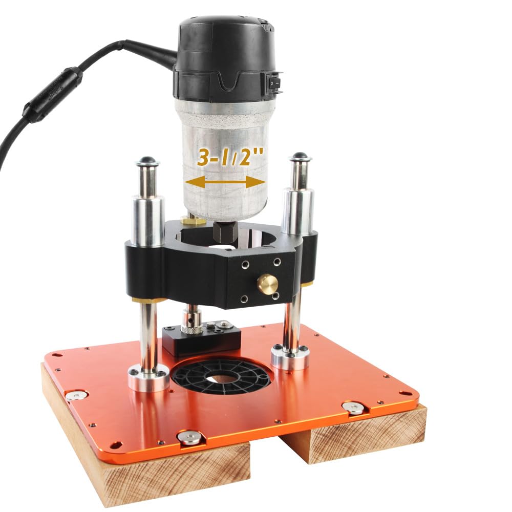 O'SKOOL Router Lift Systems for 3-1/2" Diameter Motors, 9-1/4'' x 11-3/4'' Plate 5-Piece Insert Ring Kit, RTS05