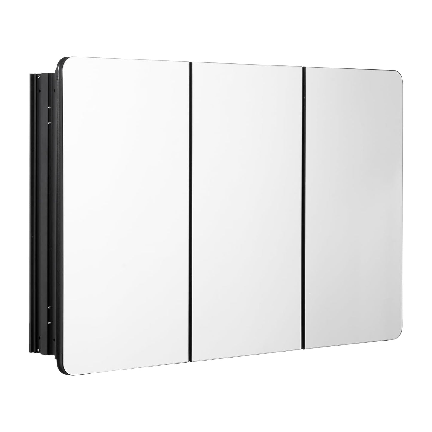 VEVOR Medicine Cabinet, 25.5 x 40 inch, Medicine Cabinet for Bathroom with Mirror, Aluminum Frame Bathroom Wall Cabinet, 4-Layer Adjustable Shelves, Recessed & Wall-Mounted Installation