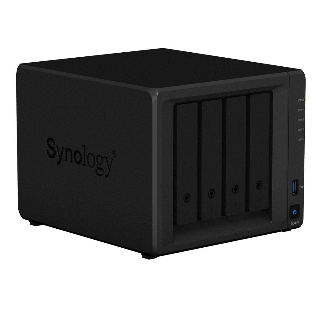 Synology DiskStation DS418 NAS Server with RTD1296 1.4GHz CPU, 2GB Memory, 8TB HDD Storage, 2 x 1GbE LAN Ports, DSM Operating System