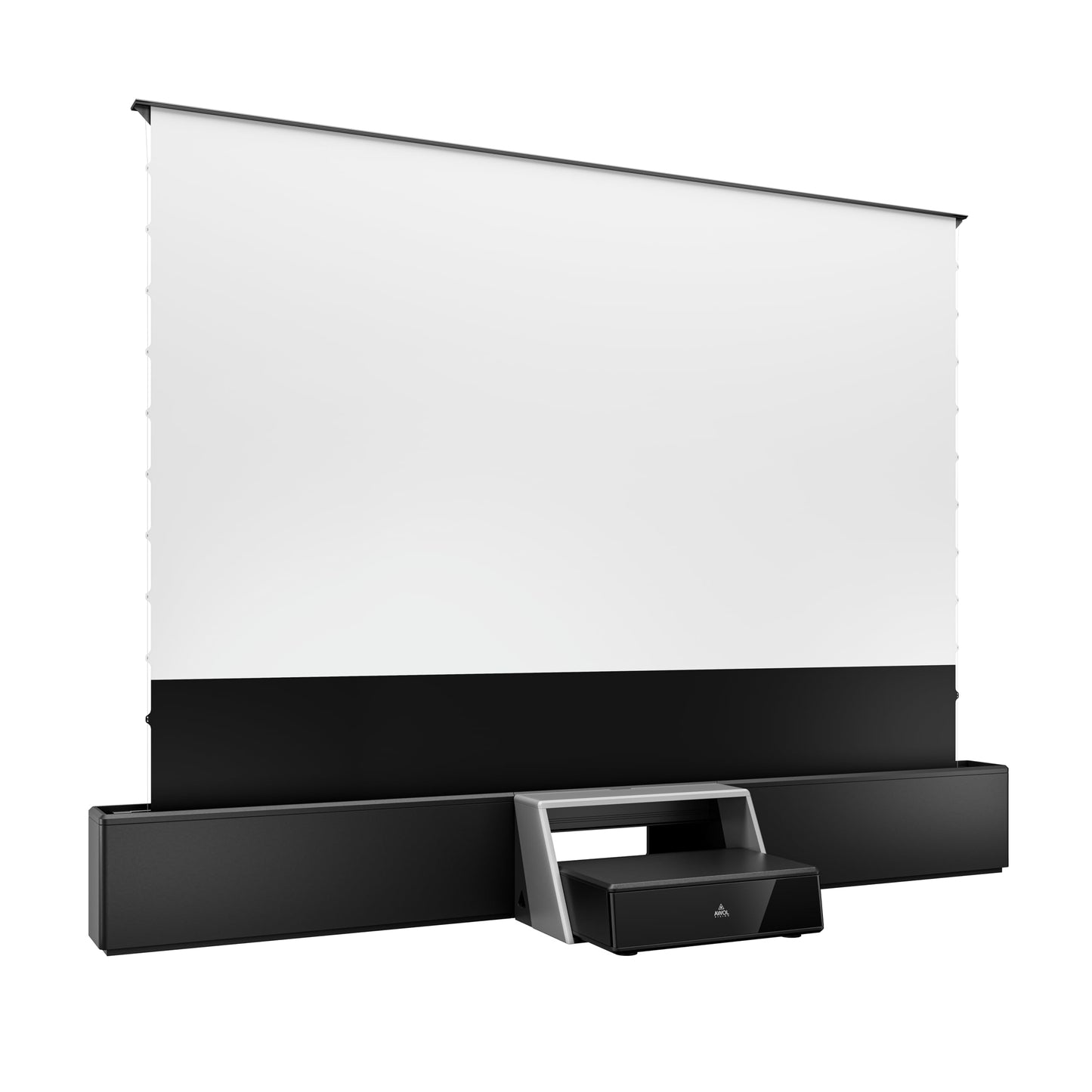 AWOL RGB Glow Station, 130" Universal UST Projector Stand/Base with RGB Ambient Lighting, Remote-Control LED, Cable Management & 4-Outlet Power, Fits Most Ultra-Short-Throw Projectors