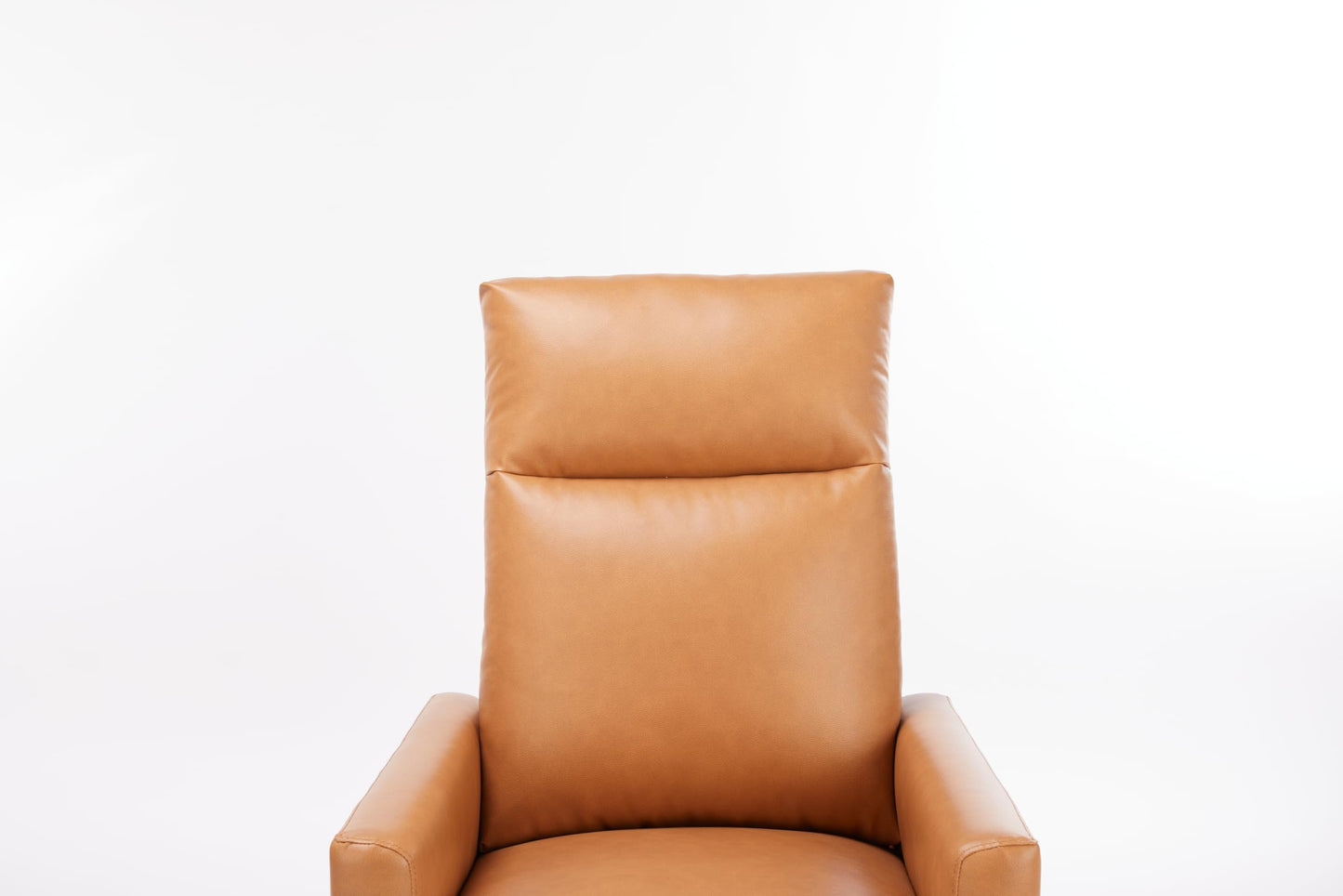 Swivel Recliner Chair, Rocker Glider Chair for Living Room, Office Faux Leather Recliner Chair, Nursery Glider with Large Footrest, Upholstered Deep Seat Single Sofa Chair, High Back, Brown