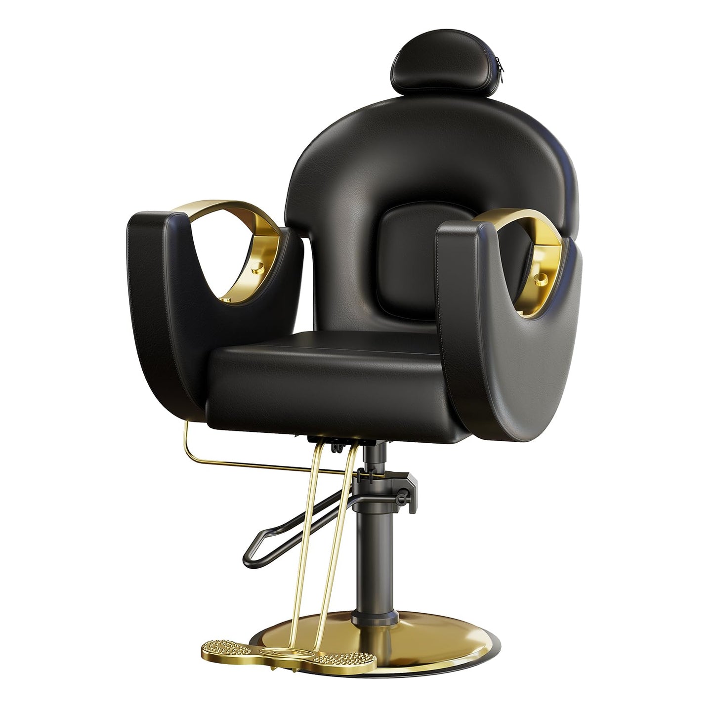 GAOMON Reclining Barber Salon Chair, 360°Swivel Barber Chair with Heavy Duty Hydraulic Pump for Hair Stylist Barbershop Home Spa Shampoo, Black