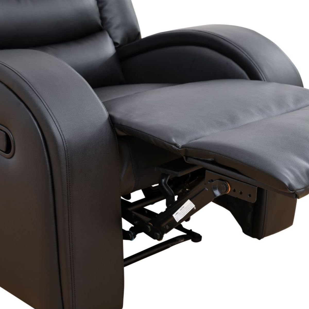UOCFYK Oversized Luxury Lounge Faux Leather Recliner Chair Sofa for Adults Modern Comfy Comfy Lazy Reclining Couch Arm Chairs for Living Room/Small Space/Office/Theater Seating (Black, Sofa Recliner)