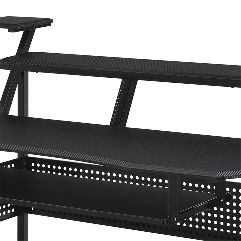 Acme Furniture Metal and Wooden Music Desk with Wheels, Black