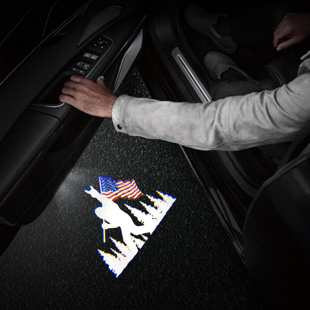 akarin LED Car Door Logo Lights Projector Lamp for Toyota 4Runner Tundra Sequoia Venza Land Cruiser - USA Flag Design