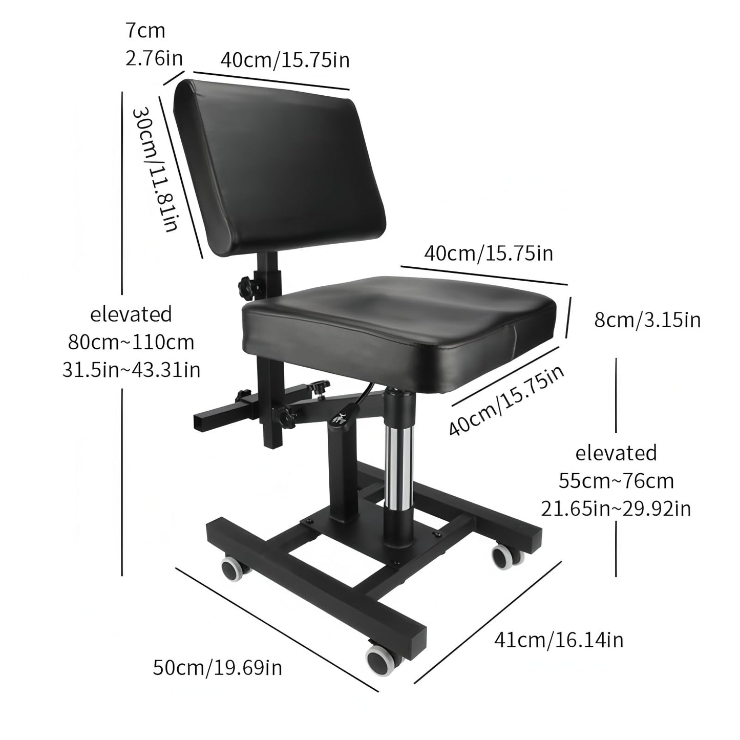 ZG Fourth Gen Hydraulic Tattoo Chair w/Level 3 Explosion-Proof Lift, 360° Rotating Memory Foam Cushion & Adjustable Backrest for Artists and Clients
