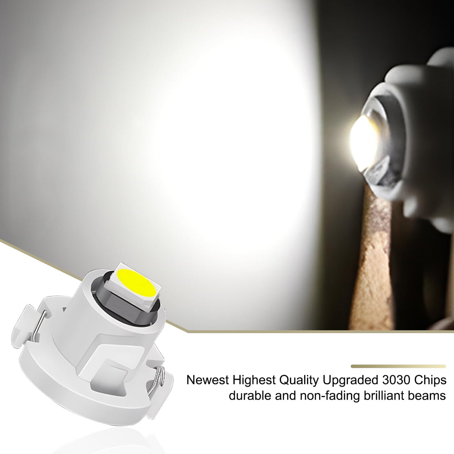 awlbed Car T4.2 Desk Lamp, 12V IP65 Waterproof LED Indicator Light, 10 PCS, White, Model AWLYBD3001WH-10PCS