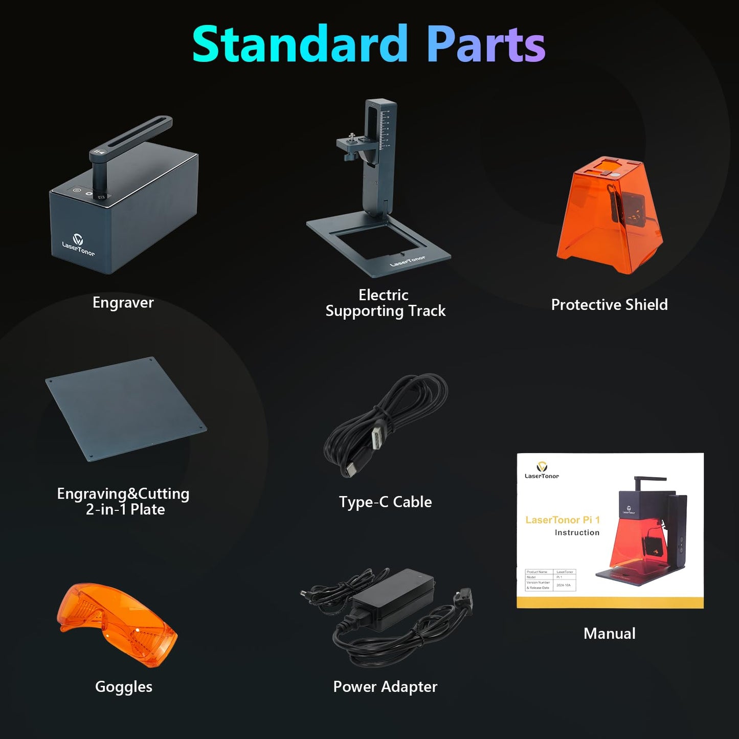 LaserTonor Pi1 10W Laser Engraver Handheld,Portable 1kg Diode Engraving and Cutter Machine 360° Full-Angle Engraving,63600mm/min Fast Speed & 0.05mm Precision for Wood/Leather/Coated Metal,Basic