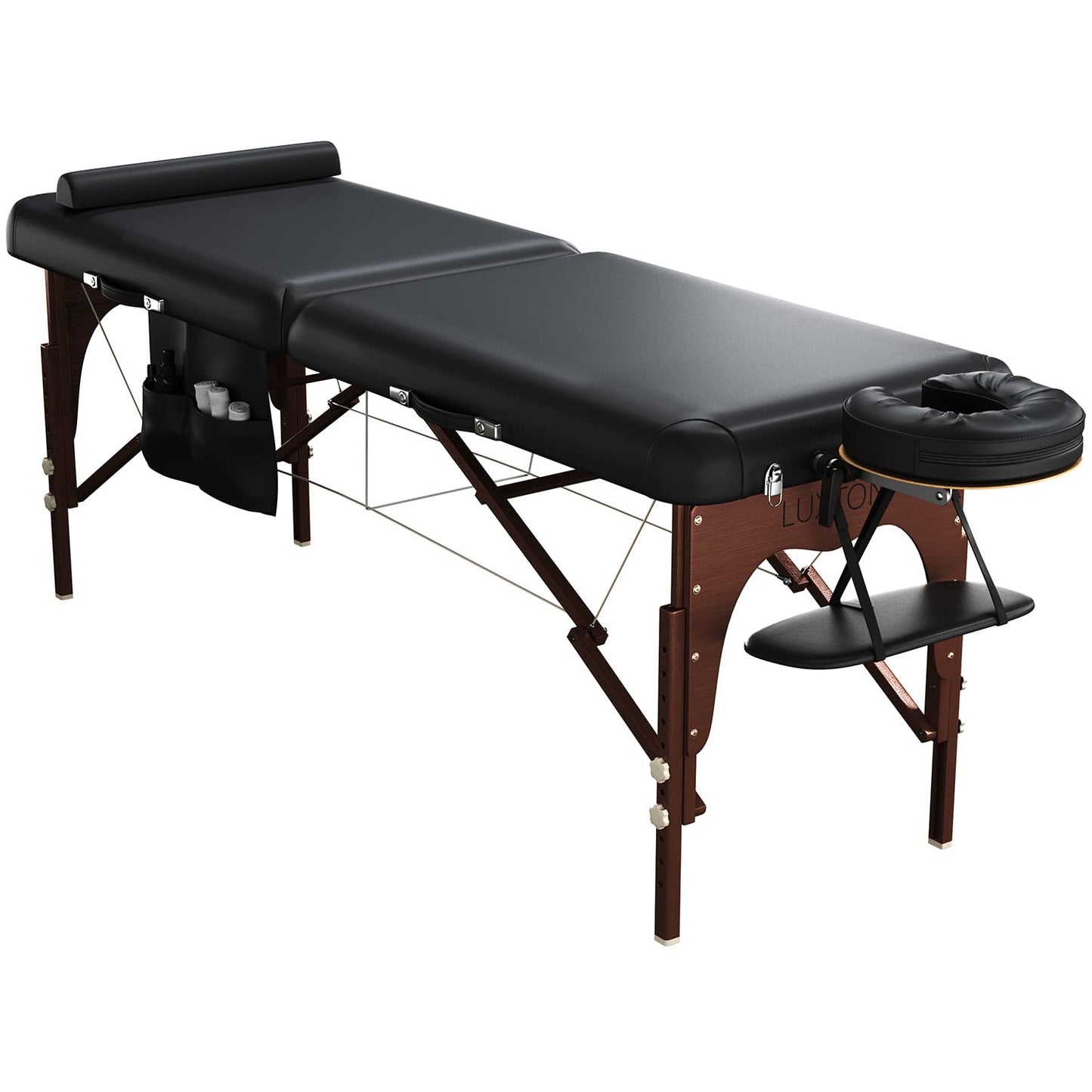 Luxton Home Premium Memory Foam Massage Table - Rolling Travel Case, Washable Sheets, Thicker & Wider