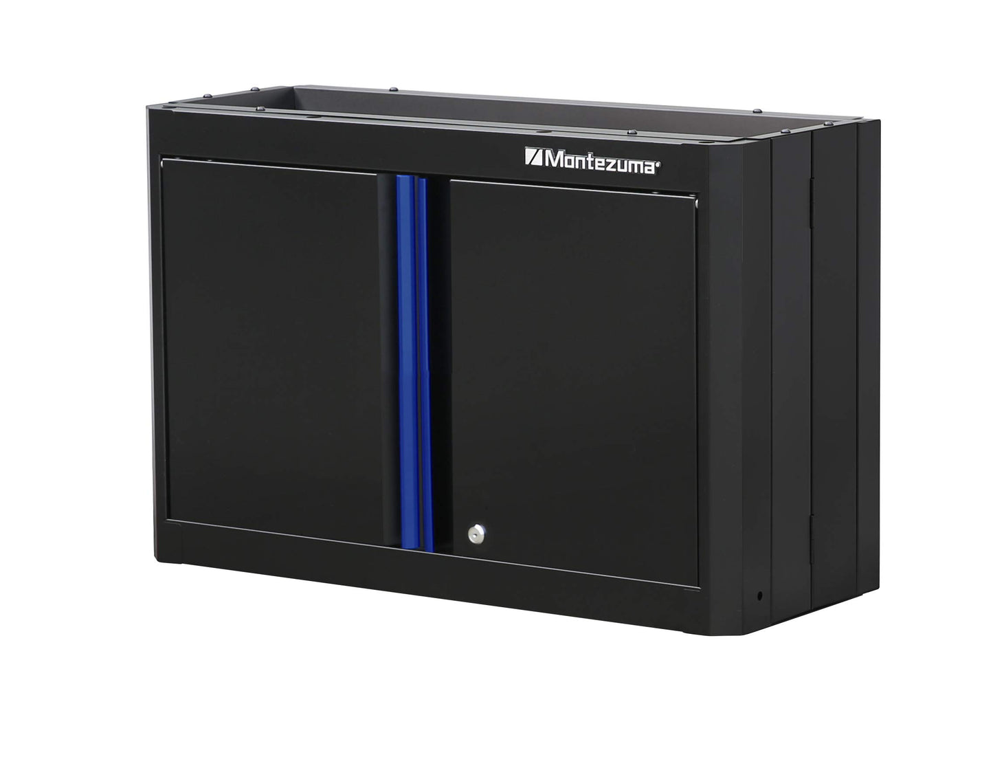 Montezuma Garage Tool Storage System - 30.5 x 12" Locking 2 Door Wall Cabinet with Magnetic Latches & Black Powder Coat Finish - BKMG30202WC