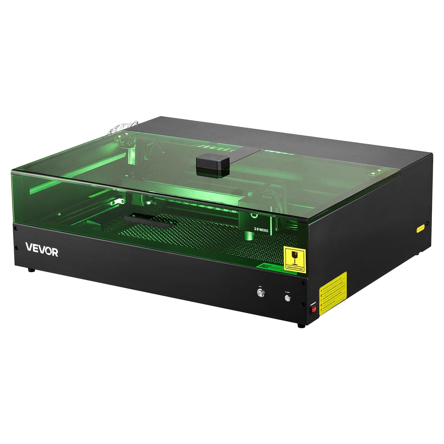 VEVOR Laser Engraver, 20W, Laser Engraving and Cutting Machine with Enclosure Camera, Laser Cutter, 36000 mm/min, 19.7 x 12.6 in Working Area, for Wood, Leather, Glass, Paper, Certain Metal, Class 1