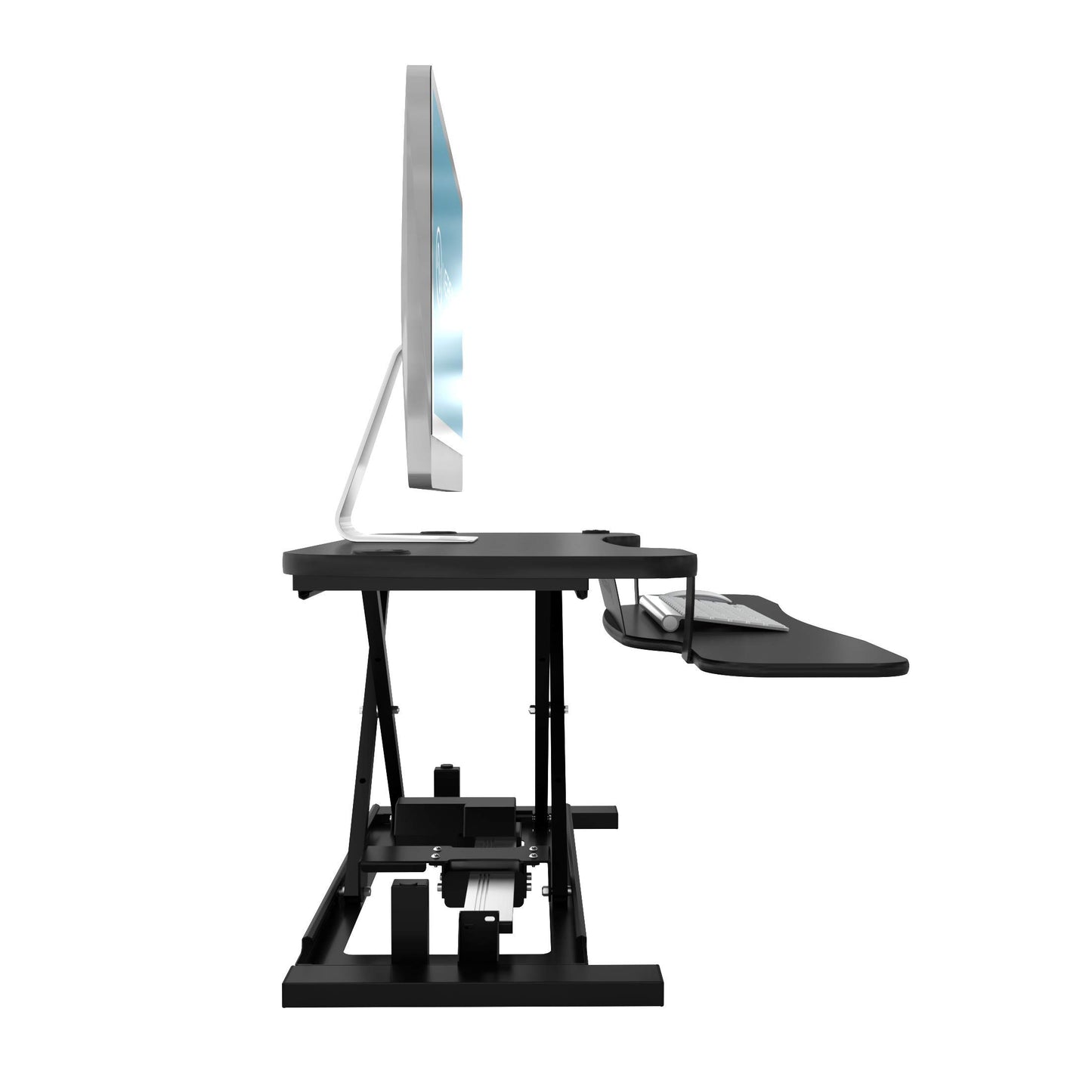 Power Pro Electric Height-Adjustable Desk Riser by VersaTables | USA Manufactured | Standing Desk Converter | Sit to Stand Desktop with Keyboard + Mouse Tray | 36"x 24" | Black