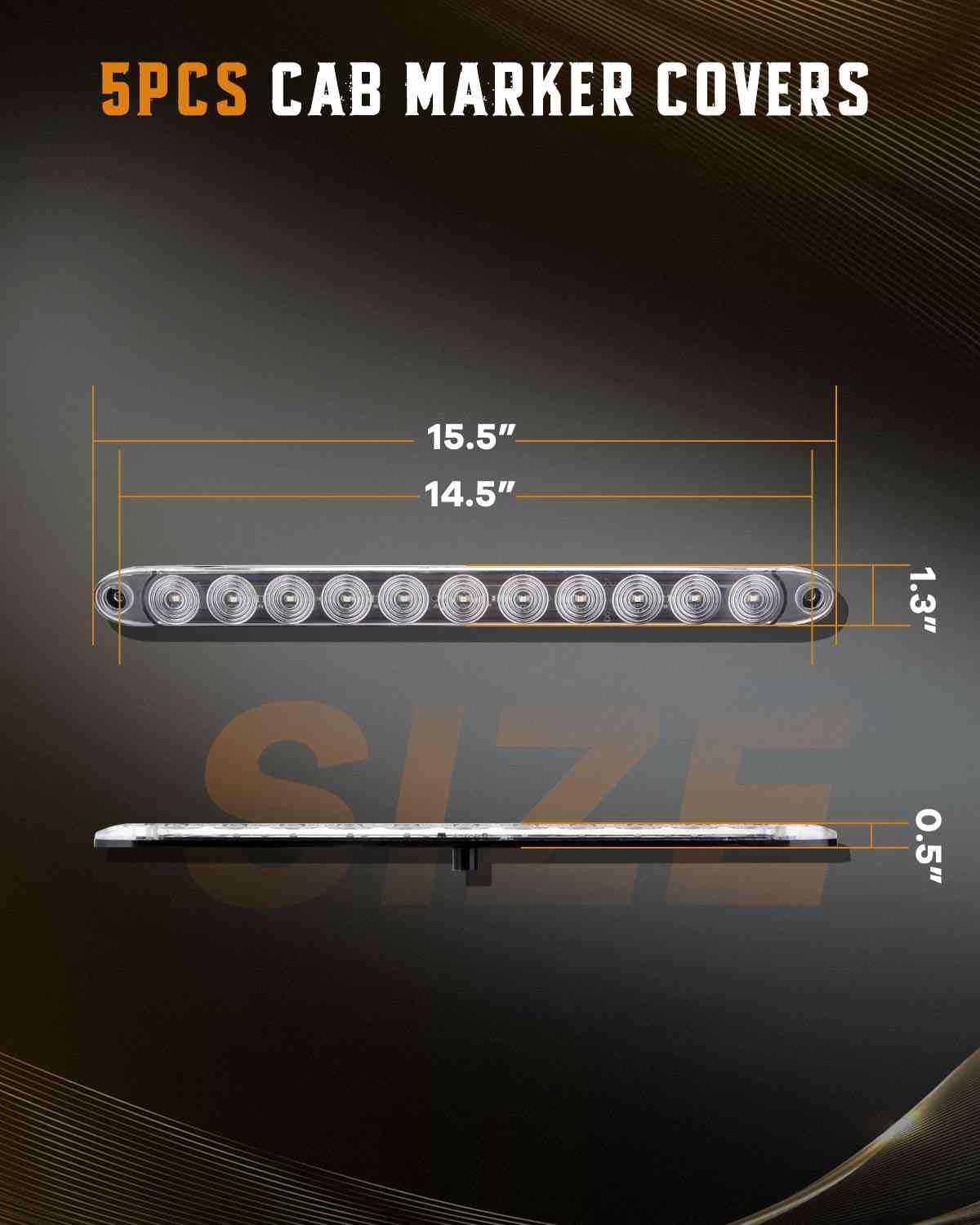 cciyu 15in LED Trailer Tail Light Bar, Red Light, Polycarbonate, Assemblies, 1 pcs
