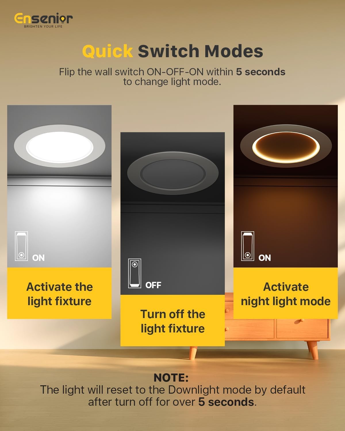 Ensenior 4 Inch LED Recessed Lighting 4 Pack, Dimmable, 5CCT Adjustable Color Temperature, Model XY3-6I-5CCT-12-WH