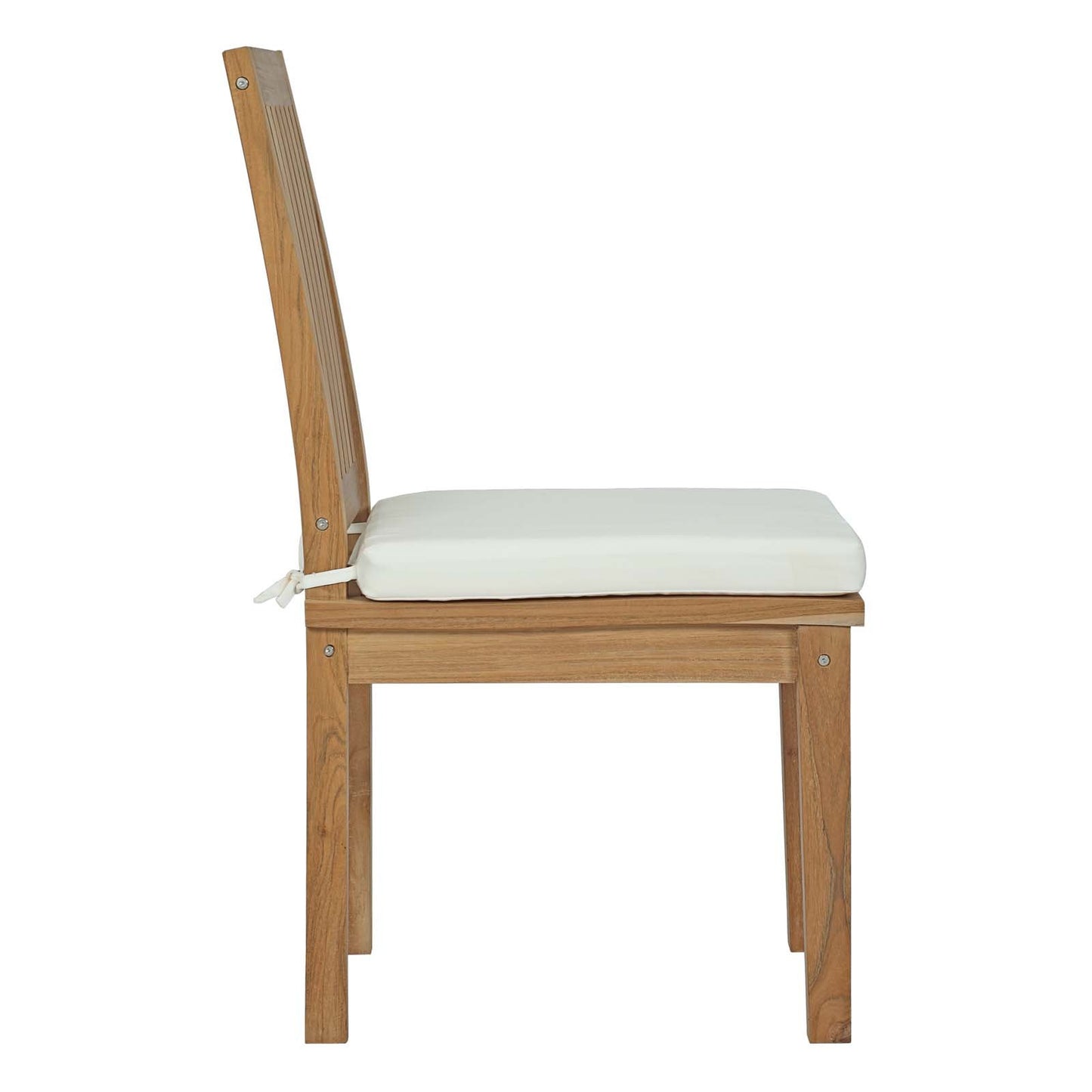 Modway EEI-3315-NAT-WHI-SET Marina 9 Piece Patio Teak Outdoor Dining Set in Natural White, Eight Side Chair/One Table,