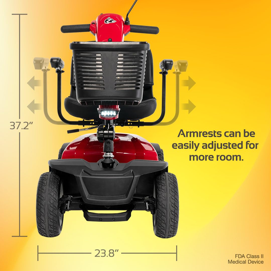 Rascal Conquest 4-Wheel Heavy-Duty Outdoor Mobility Scooter, Long-Range Battery-Powered Electric Travel, 350lb Capacity, Battery Included