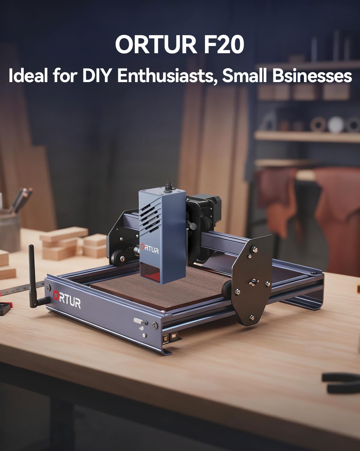 Ortur F20 Laser Engraver, 10000mW Laser Engraver Machine Class 4 Higher Accuracy Wood Cutter with Large Working Area 150x150mm, 15000mm/min Engraving Speed for Wood Acrylic Metal Glass
