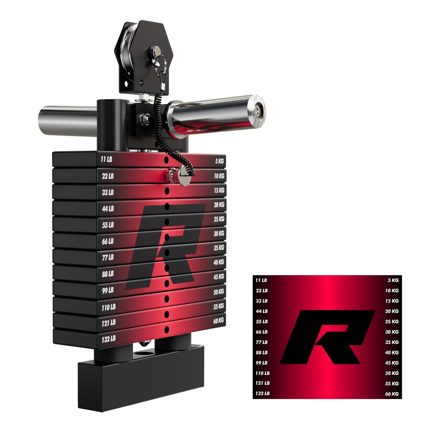 RitFit WSM1 Weight Stack Set 286lbs for M1 Smith Machine, Compatible with M1 & M1 Pro Power Cage (Smith Machine with Weight Stack Black)