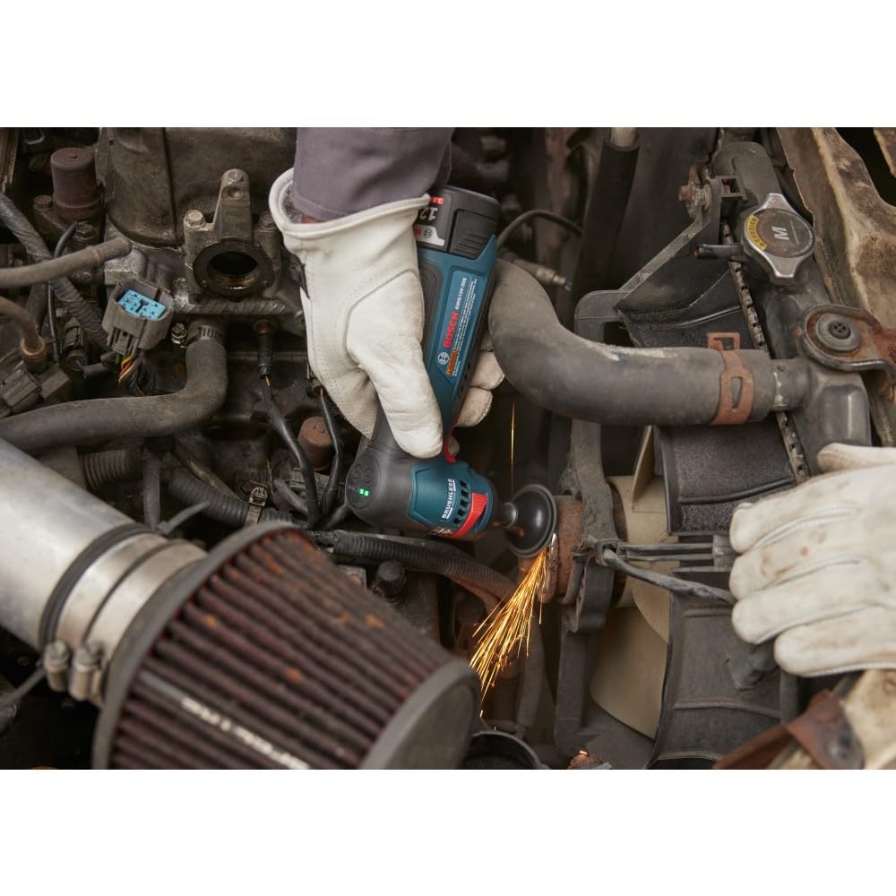 Bosch GWG12V-20SB23 12V Max Brushless 1/4 In. Right Angle Die Grinder Kit with (2) 3 Ah Batteries